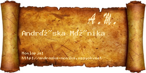 Andráska Mónika névjegykártya